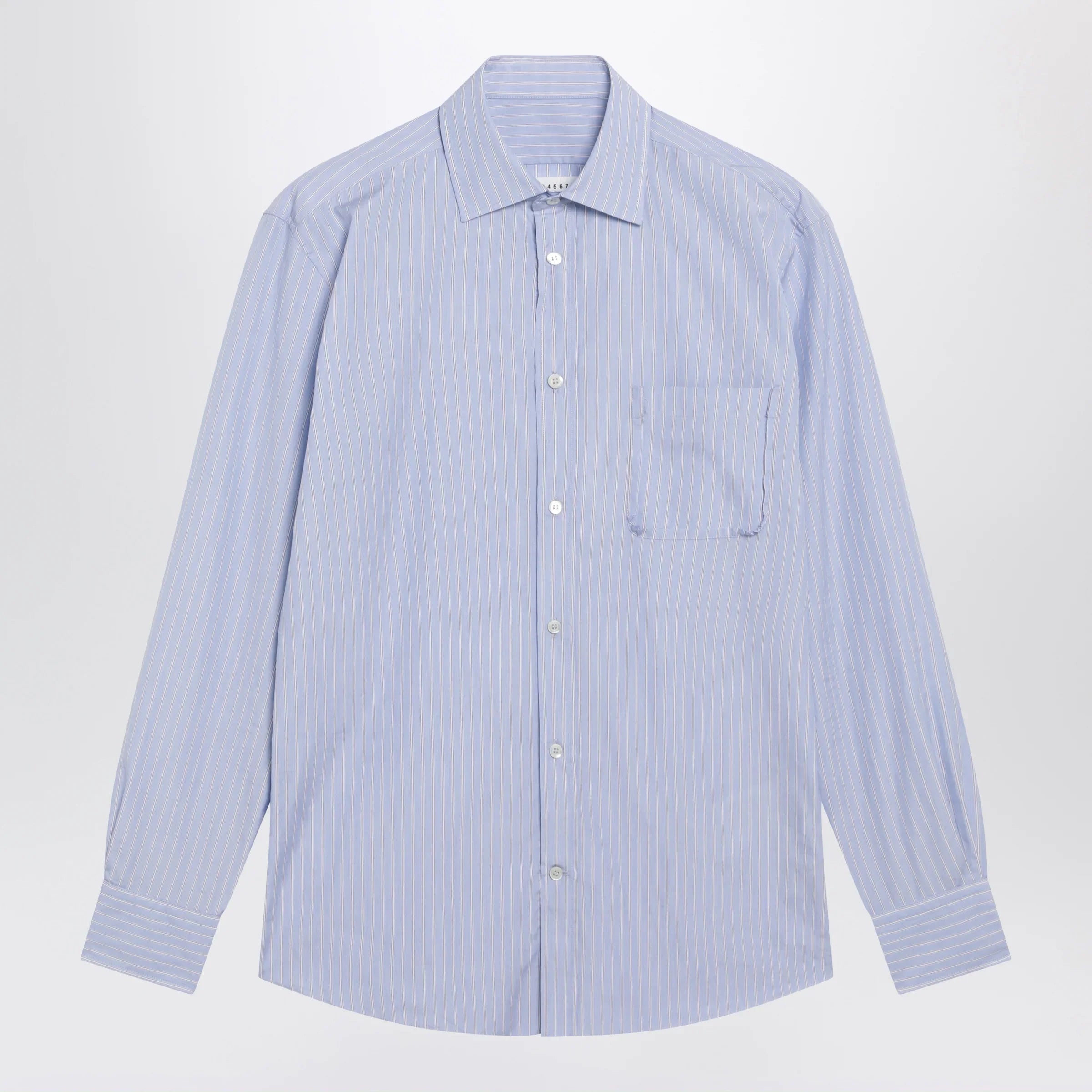 Light Blue Cotton Striped Shirt for Comfort