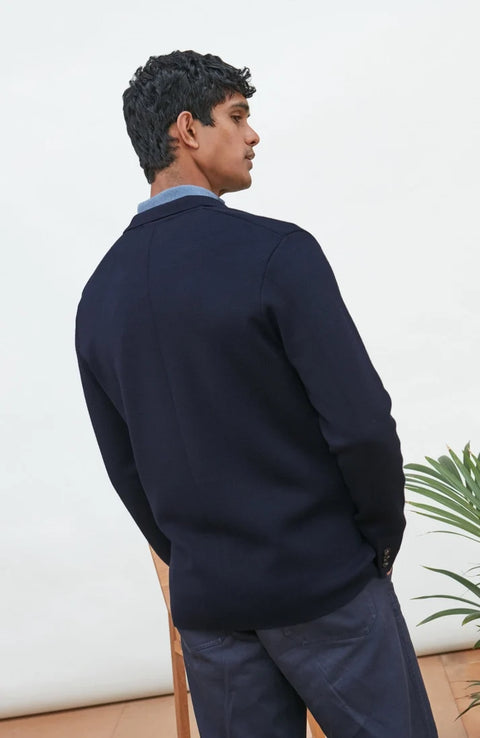 Lightweight Extra Fine Merino Wool Knitted Blazer