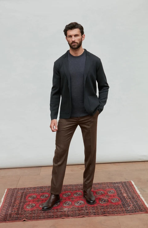 Lightweight Extra Fine Merino Wool Knitted Blazer