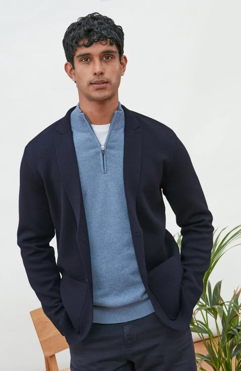 Lightweight Extra Fine Merino Wool Knitted Blazer