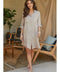 Button-Down Linen Midi Dress in Beige