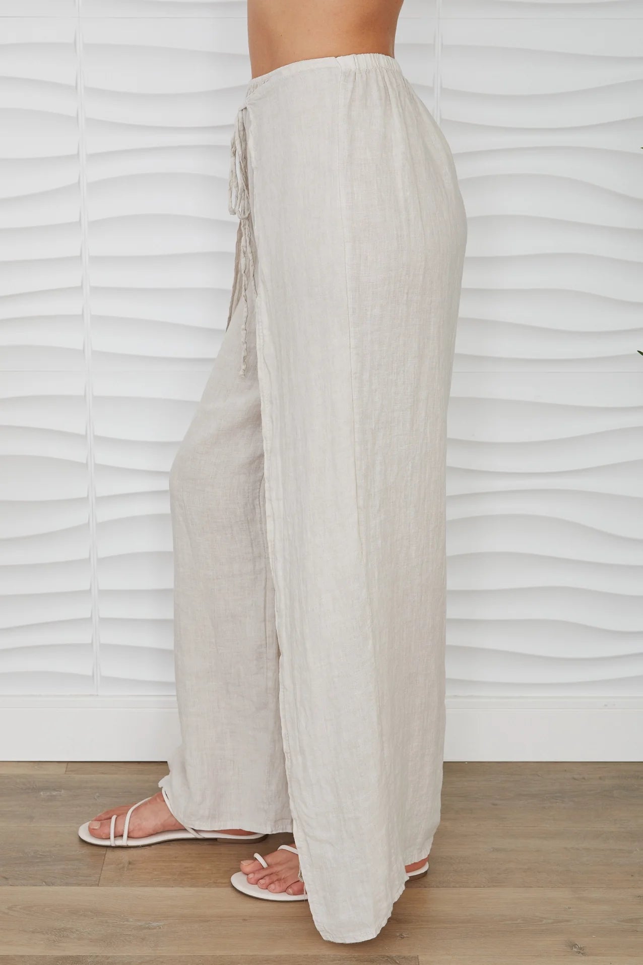 Linen Pants with Side Panel