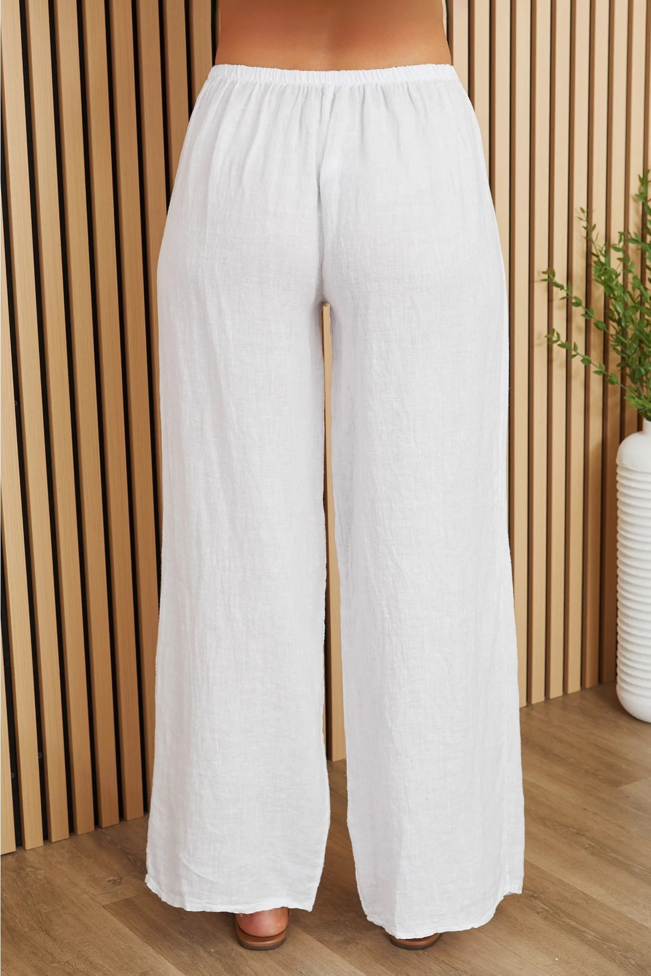 Linen Pants with Side Panel
