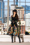 Long Black Embroidered Sheer Duster