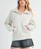 Long Dove Funnel Neck Half Zip Heather Bone