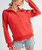 Long Dove Funnel Neck Half Zip Tomato