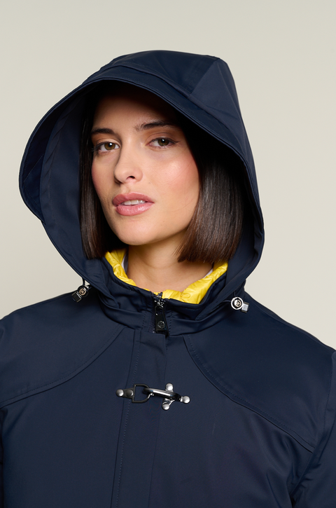 Long Women’S Parka With Heat-Sealed Seams | Navy