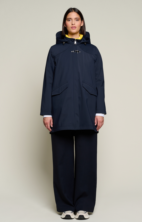 Long Women’S Parka With Heat-Sealed Seams | Navy