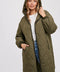 Longline Quilted Puffer Jacket - ARMY GREEN