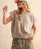 Loose Fit Short Sleeve Sweater Top