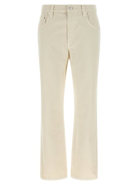 Brunello Cucinelli Beige Shiny Tab Jeans