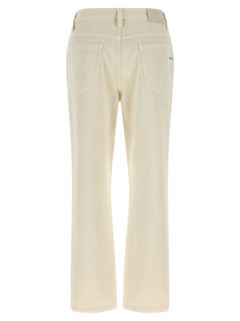 Brunello Cucinelli Beige Shiny Tab Jeans