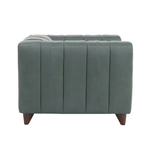 Octavia Top Grain Leather Arm Chair - Green