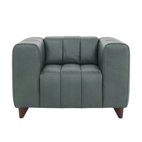 Octavia Top Grain Leather Arm Chair - Green