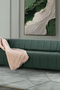 Octavia Top Grain Leather Sofa Green