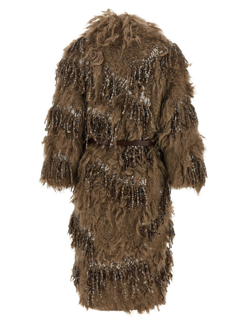 Brunello Cucinelli Dazzling Moss Embroidery Cardigan