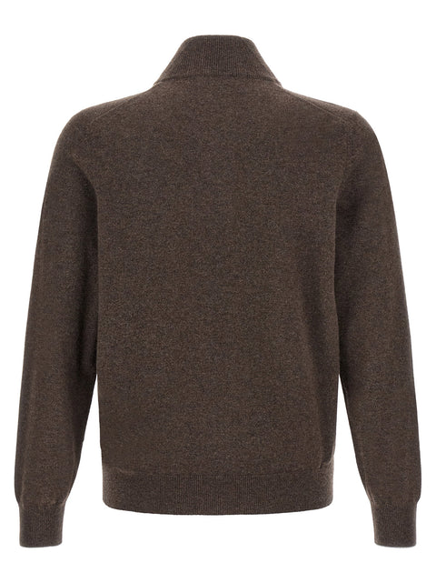 Brunello Cucinelli Brown Half-zip Sweater