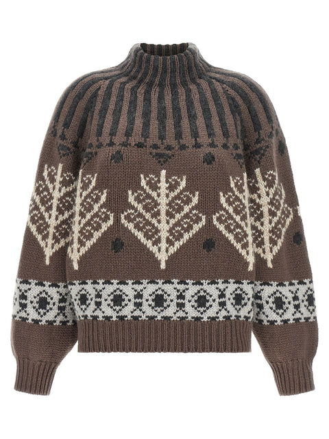 Brunello Cucinelli Brown Nordic Heritage Sweater