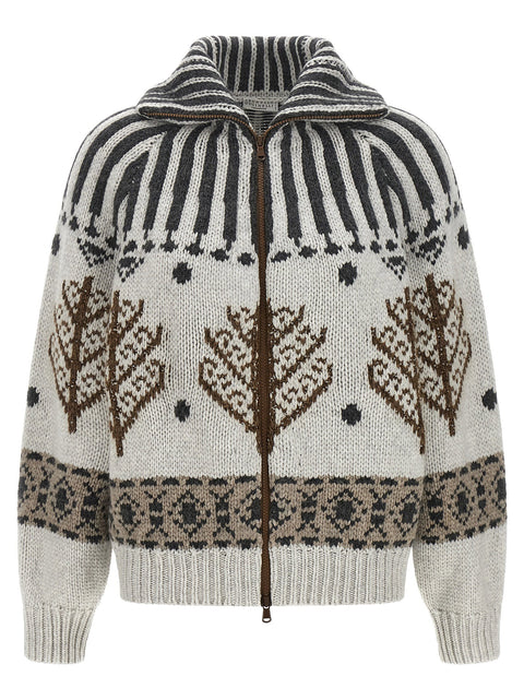 Brunello Cucinelli Multicolor Nordic Heritage Cardigan
