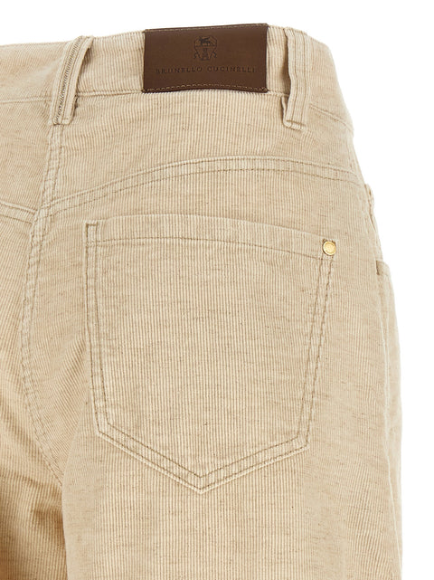 Brunello Cucinelli Beige Wide Pants