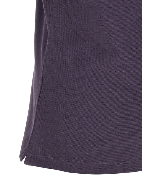 Brunello Cucinelli Purple Logo Embroidery Polo Shirt