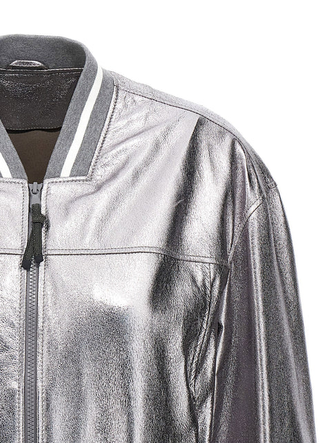 Brunello Cucinelli Laminated Leather Bomber Jacket