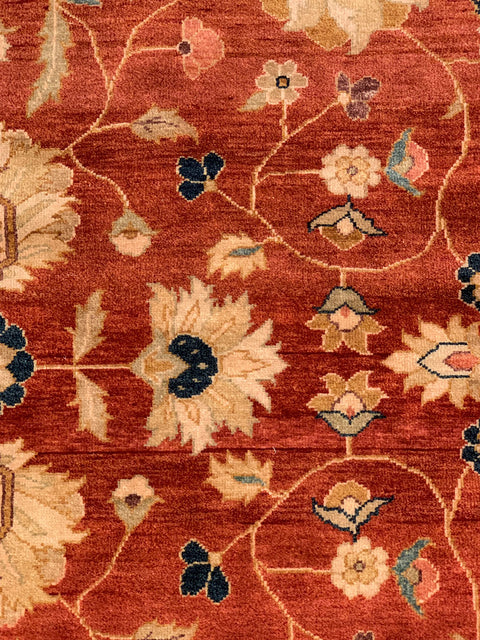 Hand-Knotted Sultanabad Vegetable-Dyed Wool Rug, 8' 7" x 12' 1" (K)