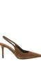 Brunello Cucinelli Brown Suede Slingbacks