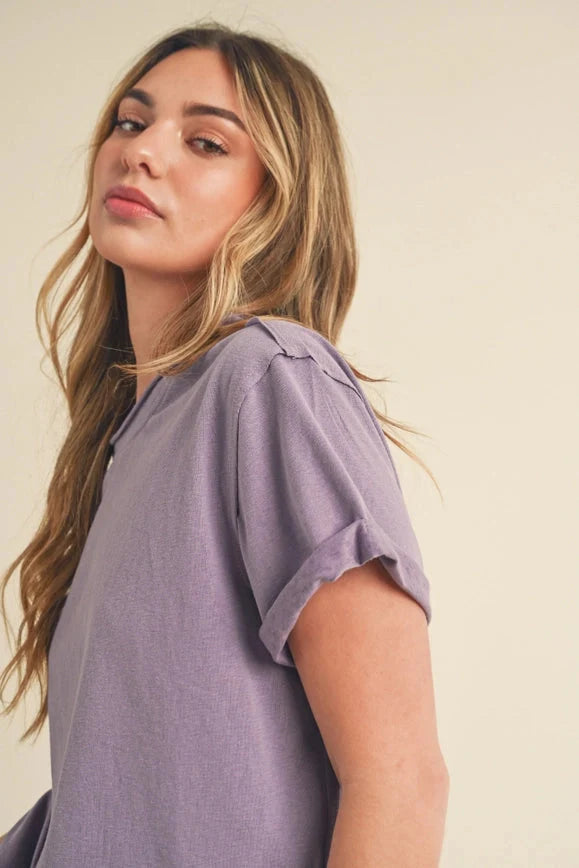 Mali Baby Tee Short Sleeve Top Plum