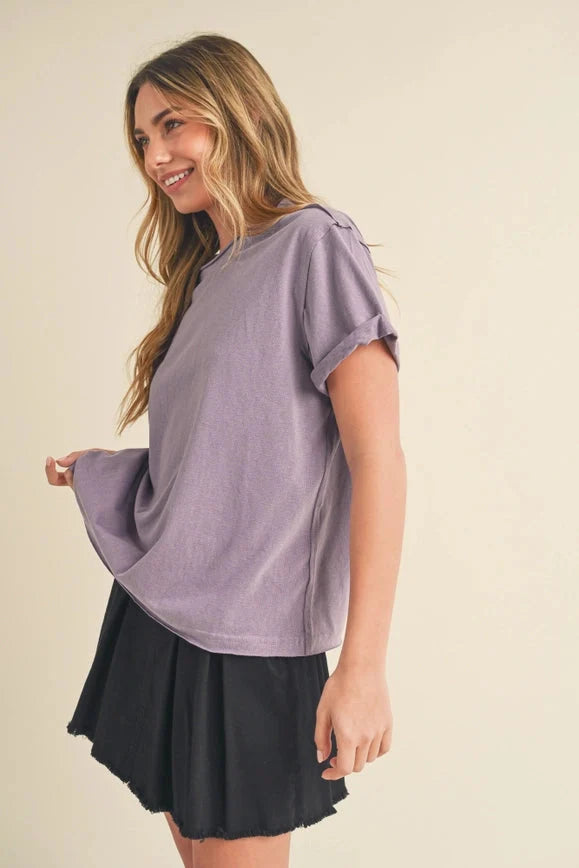 Mali Baby Tee Short Sleeve Top Plum