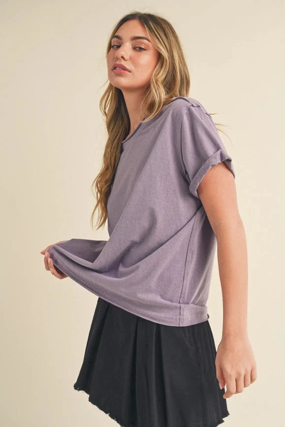 Mali Baby Tee Short Sleeve Top Plum