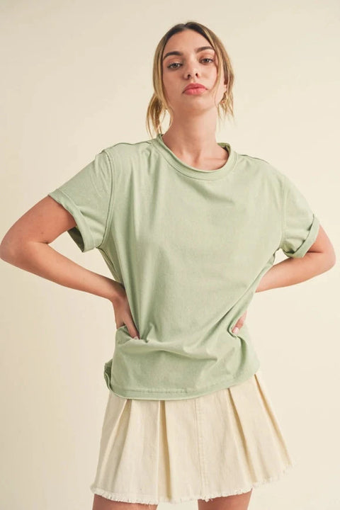 Mali Baby Tee Short Sleeve Top Sage