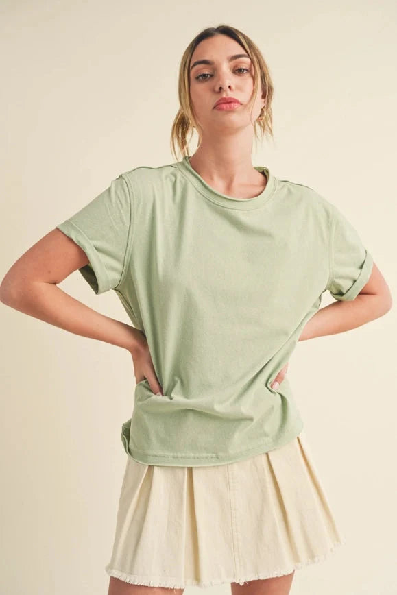 Mali Baby Tee Short Sleeve Top Sage
