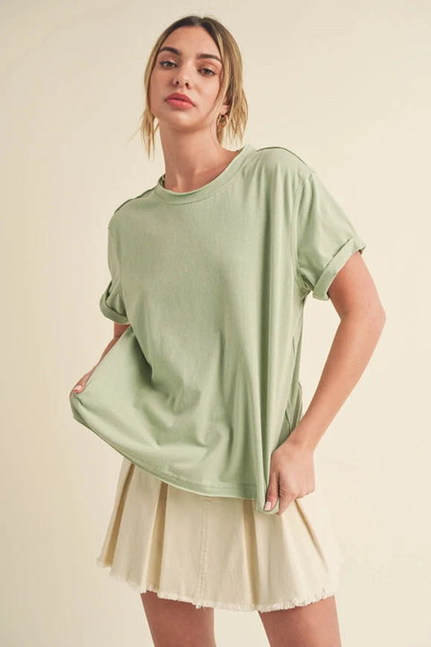 Mali Baby Tee Short Sleeve Top Sage