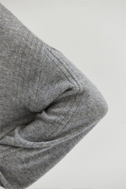 Maline Cashmere Softened Collared Sweater Top H.GREY