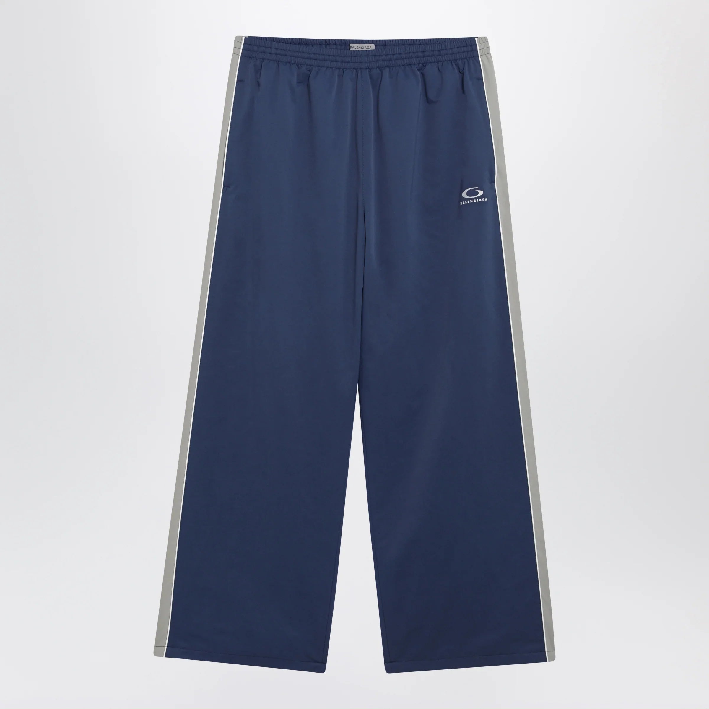 Marine Blue Washed Satin Track Pants Comfortable Everyday Wear