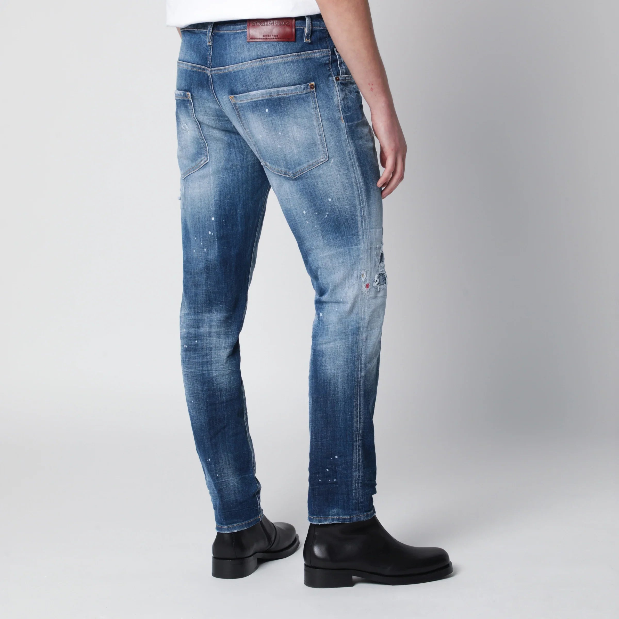 Medium Blue Cotton Stretch Skater Jeans for Comfort