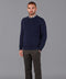 Mens 100% British Wool Heavyweight Ribbed Jumper Navy