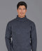 Mens British Wool Submariner Roll Neck Jumper Charcoal