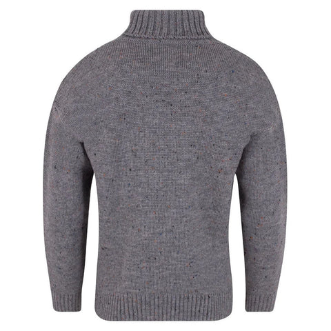Mens British Wool Submariner Roll Neck Jumper Dark Grey Nepp