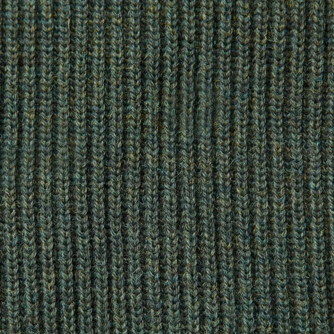 Mens Chunky British Wool Ribbed Shooting Jumper Loden Green