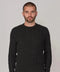 Mens Chunky Merino Wool Cable Jumper Black