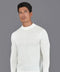 Mens Extra Fine Merino Narrow Mock Turtleneck Jumper White
