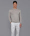Mens Extra Fine Merino Wool Crew Neck Jumper Barley