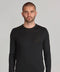 Mens Extra Fine Merino Wool Crew Neck Jumper Black