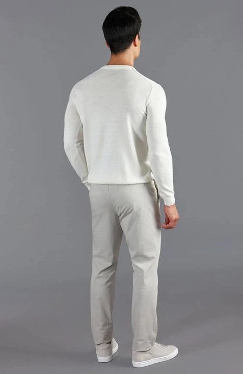 Mens Extra Fine Merino Wool Crew Neck Jumper White