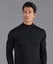 Mens Extra Fine Merino Wool Mock Turtleneck Jumper Black