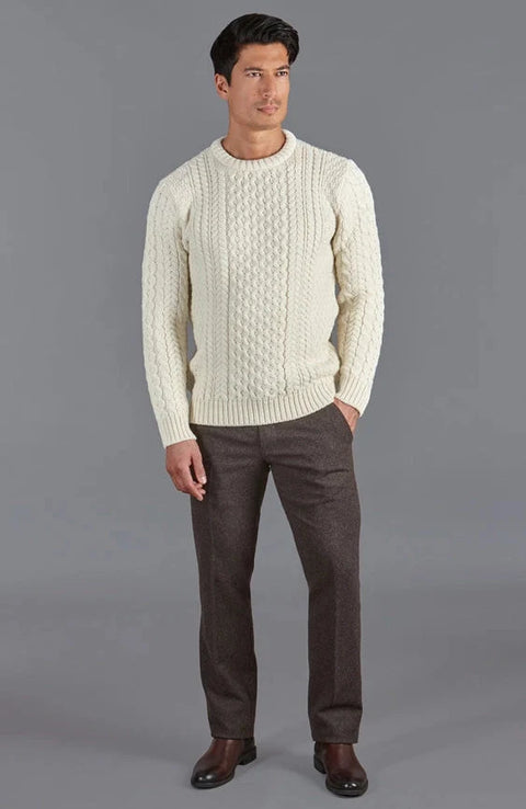 Mens Fisherman's British Wool Cable Jumper Aran