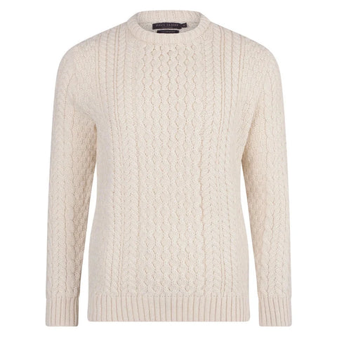 Mens Fisherman's British Wool Cable Jumper Aran