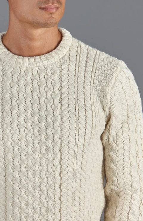 Mens Fisherman's British Wool Cable Jumper Aran